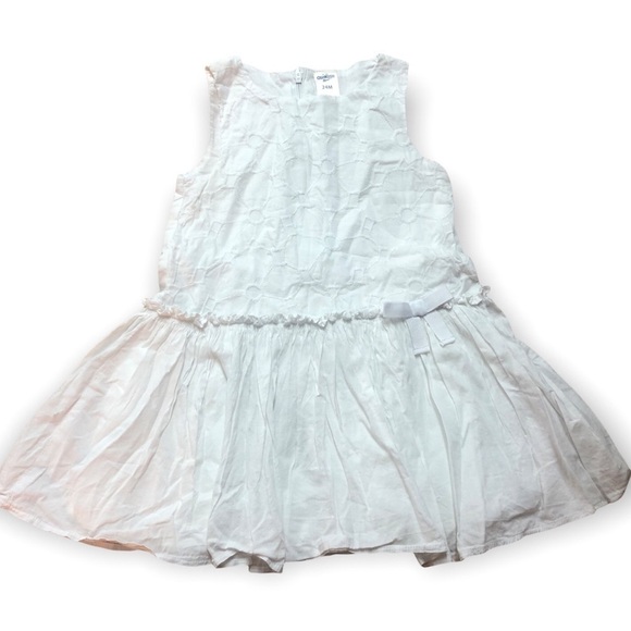 🎉3 For 15$🎉 Baby Girl White Sleeveless Dress Bow And Flowers Size 24 Months - Picture 1 of 5